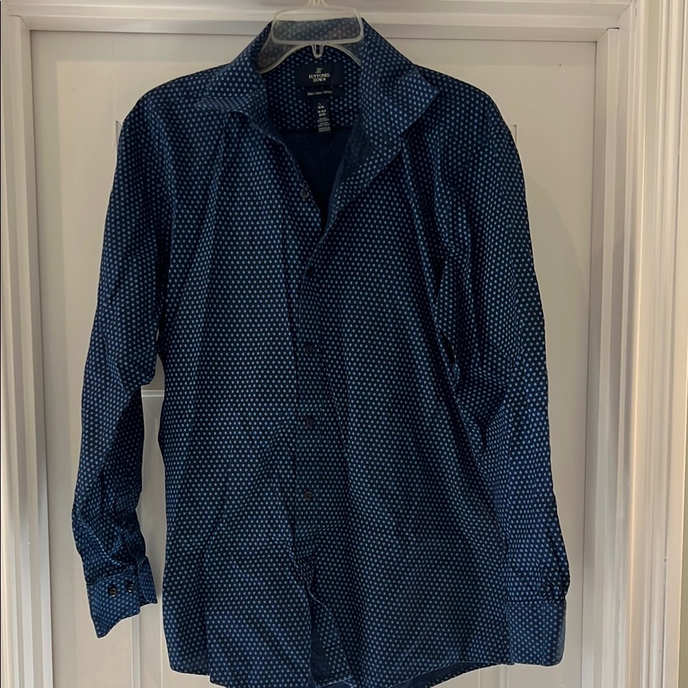 Buttoned Down Black and Blue Floral Slim Fit Shirt